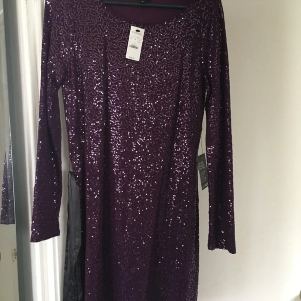 BRAND NEW NWT Express Purple Sequin Women's Dress - Picture 6 of 6
